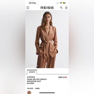 NWT Paige Kadisha belted single breasted suit blazer